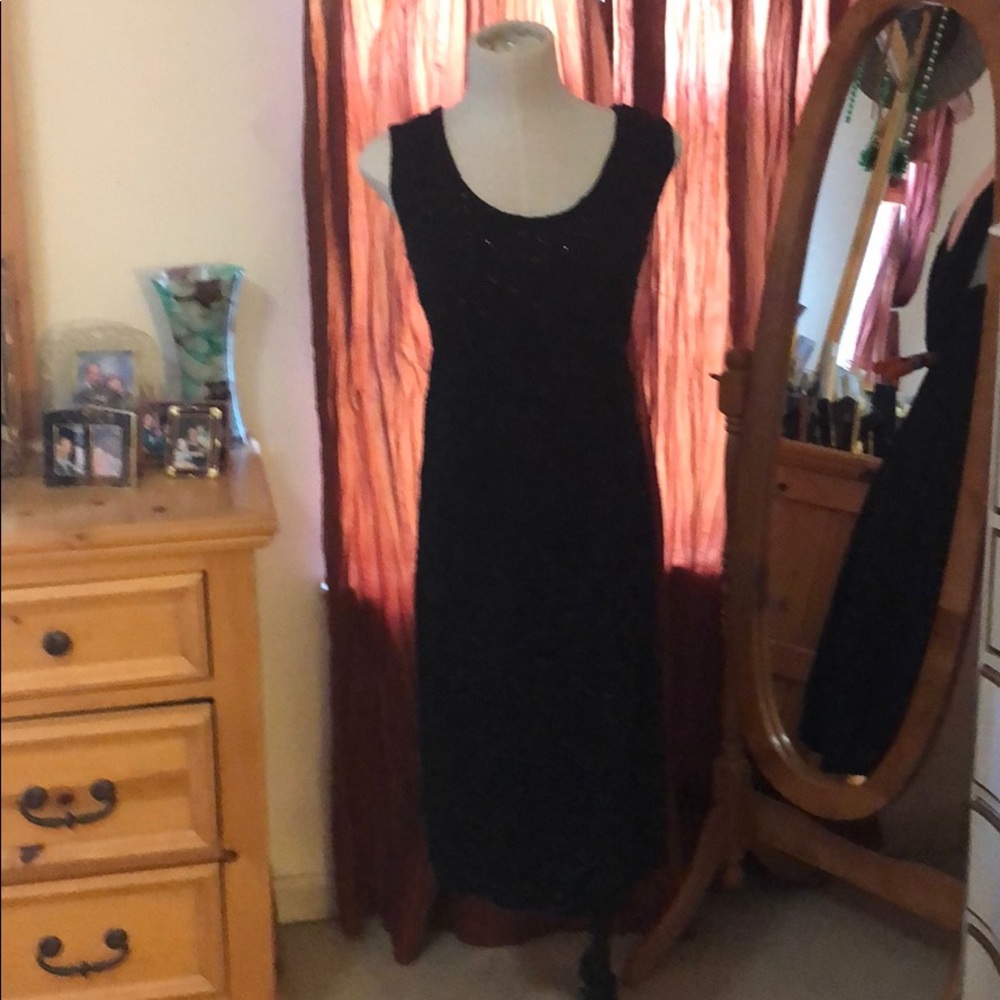 Black Beaded Cocktail Dress W/Jacket